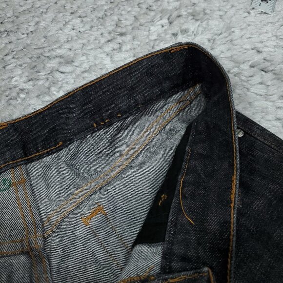 READ Alexander Mcqueen Low Rise Straight Leg Button Fly Jeans Black Faded - Picture 11 of 13